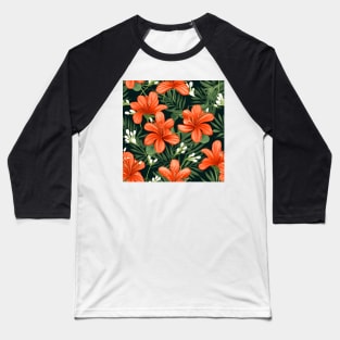 Hibiscus Flowers Pattern 24 Baseball T-Shirt